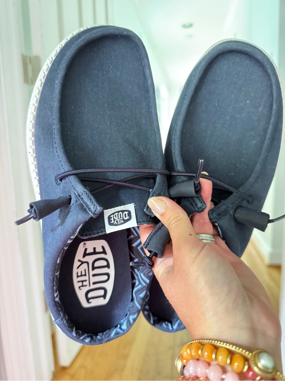 Hey Dude Men's Navy Canvas Boat Shoes